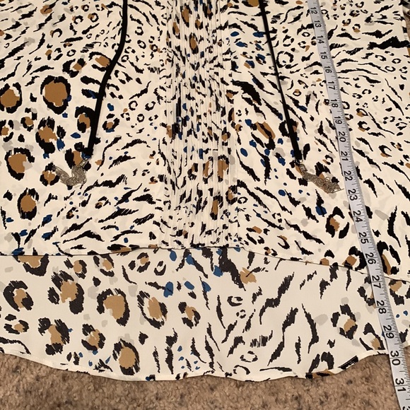 White House Black Market Tunic Blouse with Tassel Tie Neck - Picture 4 of 9